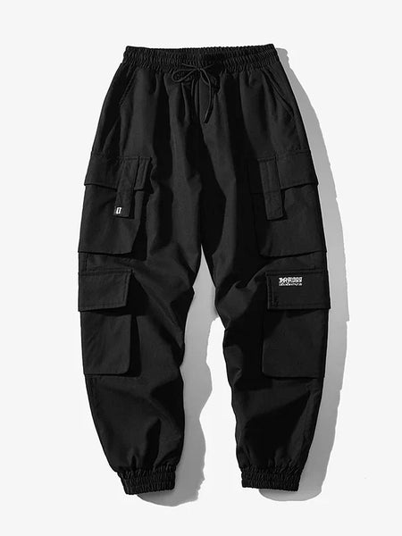 Alwanova Oversized Black Cargo Joggers
