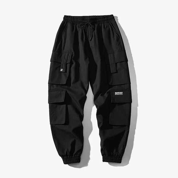 Alwanova Oversized Black Cargo Joggers