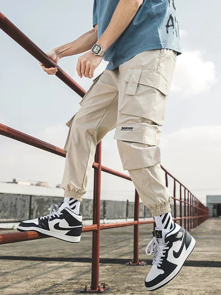 Alwanova Oversized Black Cargo Joggers