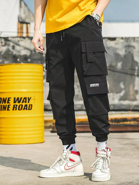 Alwanova Oversized Black Cargo Joggers