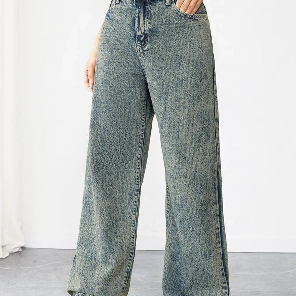 Alwanova Vintage Wide-Leg Denim Jeans