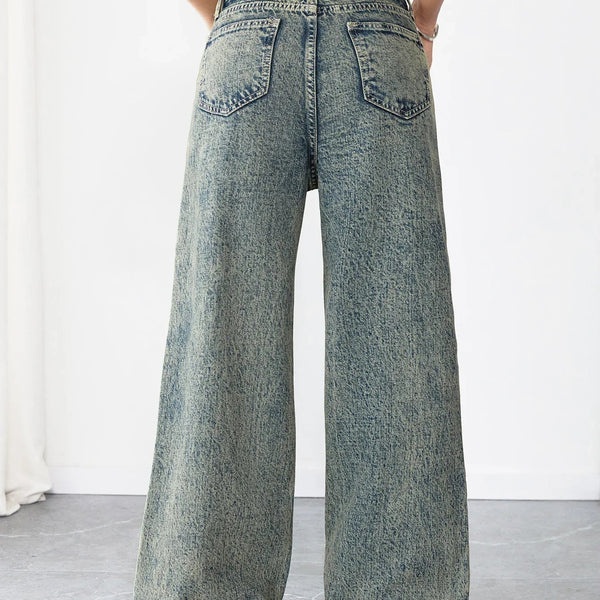 Alwanova Vintage Wide-Leg Denim Jeans