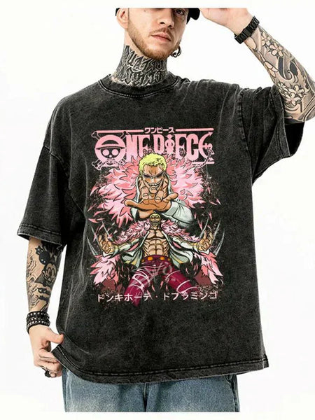 Retro Oversized ONE PIECE Anime T-Shirt - Wichuw