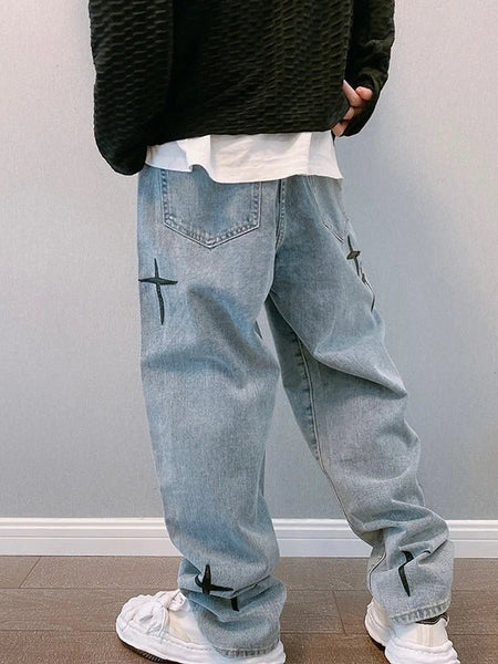 Wichuw Men's Printed Baggy Jeans - Wichuw